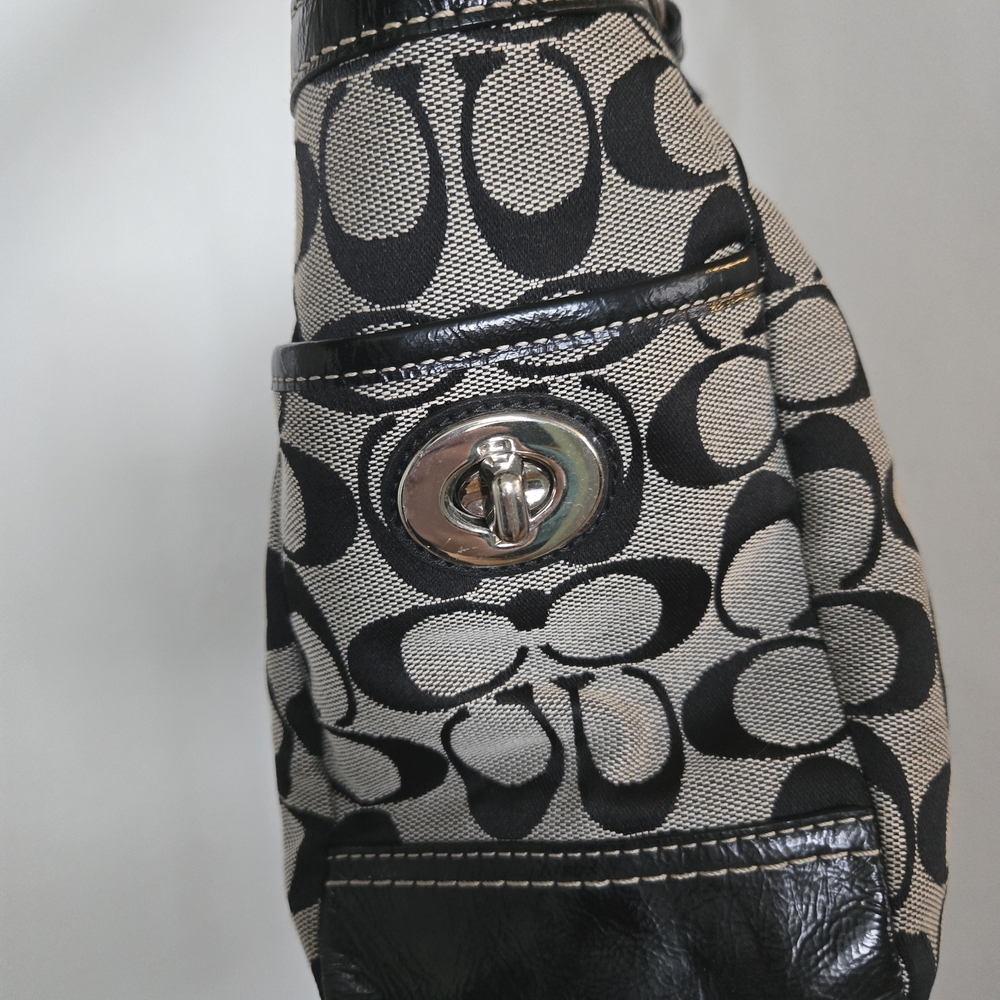 Authentic COACH Signature Pleated Gallery Tote - Black/Grey (F14281) - Picture 4 of 15